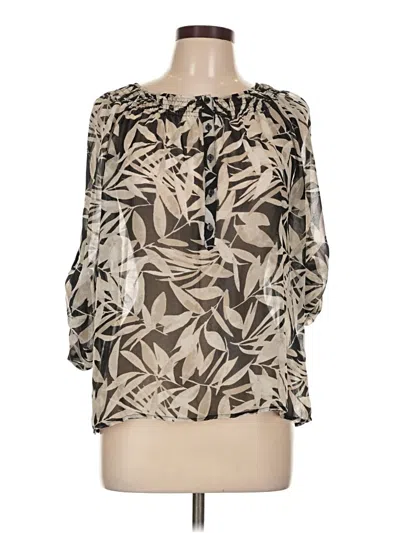 Pre-owned Croft & Barrow 3/4 Sleeve Blouse In Tan