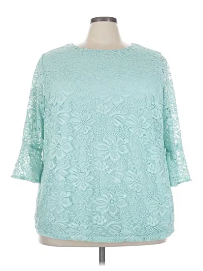 Pre-owned Croft & Barrow 3/4 Sleeve Blouse In Teal