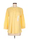 Croft & Barrow 3/4 Sleeve Blouse In Yellow