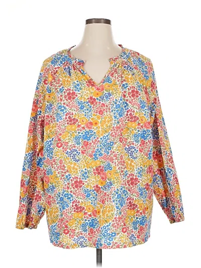 Pre-owned Croft & Barrow 3/4 Sleeve Blouse In Yellow