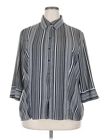 Pre-owned Croft & Barrow 3/4 Sleeve Button Down Shirt In Gray