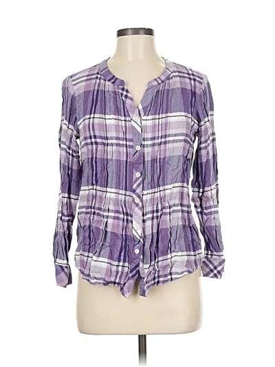 Pre-owned Croft & Barrow 3/4 Sleeve Henley Shirt In Purple
