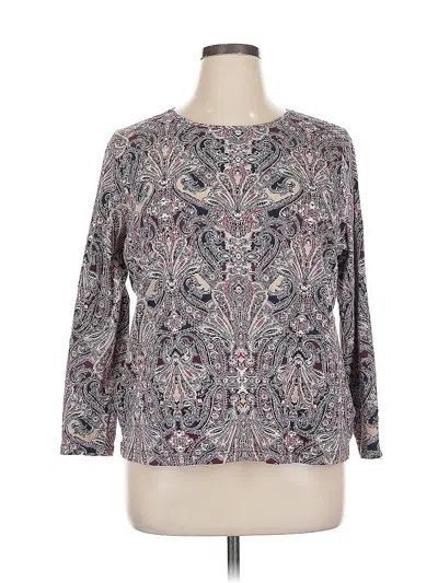 Pre-owned Croft & Barrow 3/4 Sleeve T-shirt In Gray