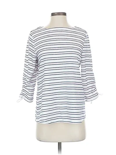 Pre-owned Croft & Barrow 3/4 Sleeve T-shirt In White