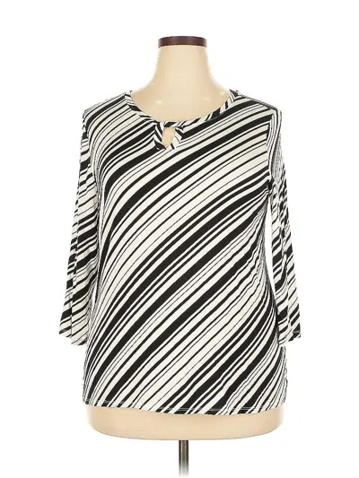 Pre-owned Croft & Barrow 3/4 Sleeve T-shirt In White