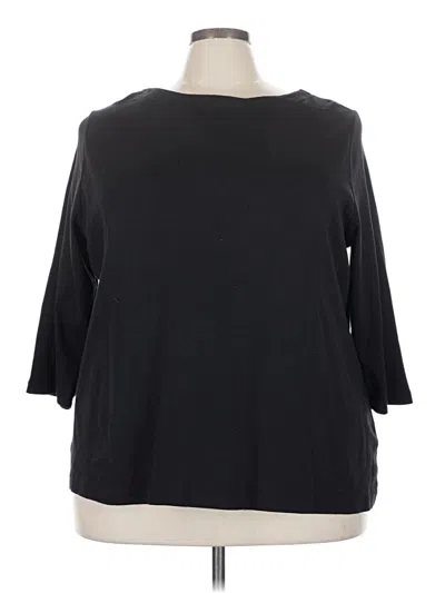 Pre-owned Croft & Barrow 3/4 Sleeve Top Black Boatneck Tops
