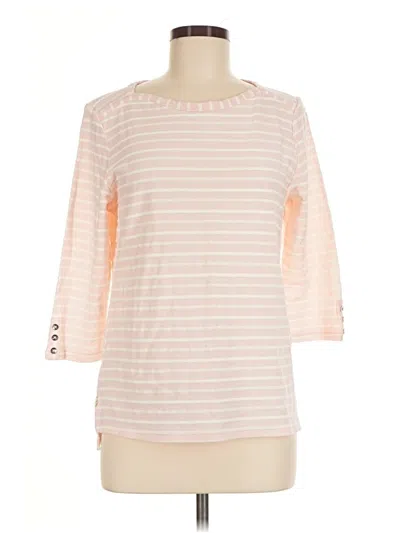 Pre-owned Croft & Barrow 3/4 Sleeve Top Pink Boatneck Tops