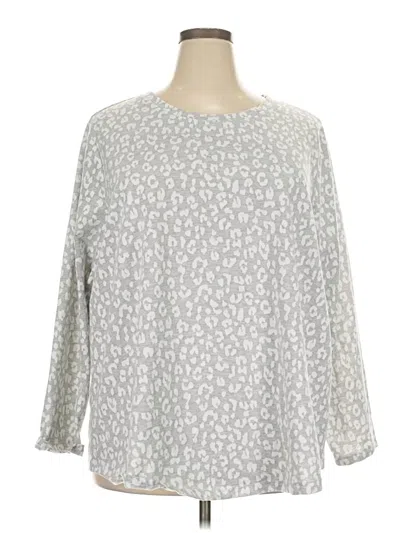 Pre-owned Croft & Barrow 3/4 Sleeve Top Silver Boatneck Tops