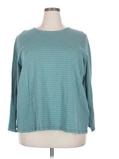 Pre-owned Croft & Barrow 3/4 Sleeve Top Teal Boatneck Tops