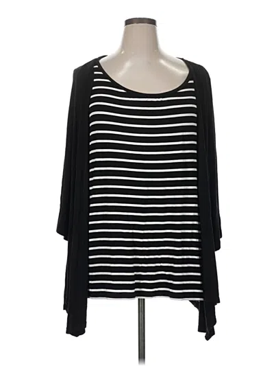 Pre-owned Croft & Barrow 3/4 Sleeve T-shirt In Black