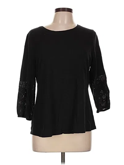Pre-owned Croft & Barrow 3/4 Sleeve T-shirt In Black