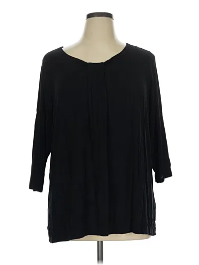 Pre-owned Croft & Barrow 3/4 Sleeve T-shirt In Black