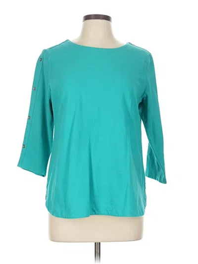 Pre-owned Croft & Barrow 3/4 Sleeve T-shirt In Blue