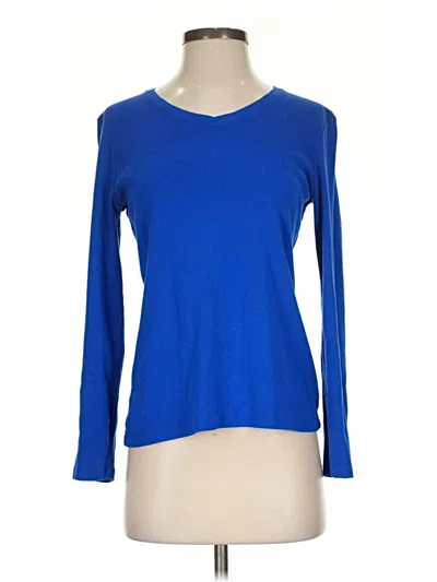 Pre-owned Croft & Barrow 3/4 Sleeve T-shirt In Blue