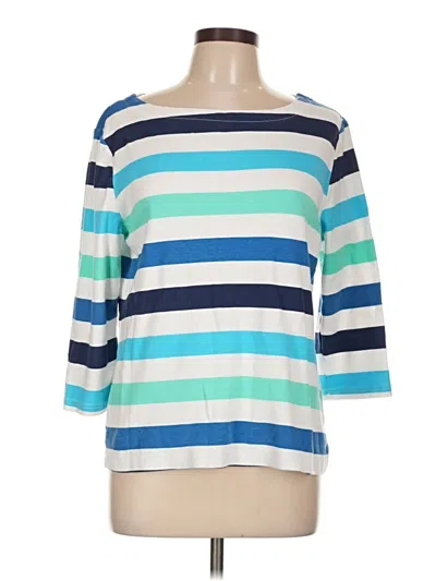 Pre-owned Croft & Barrow 3/4 Sleeve T-shirt In Blue