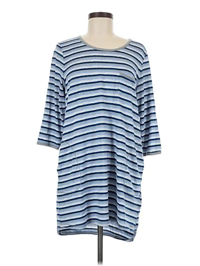 Pre-owned Croft & Barrow 3/4 Sleeve T-shirt In Blue