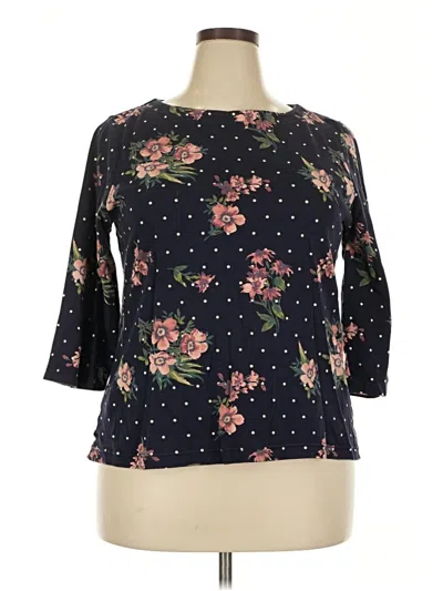 Pre-owned Croft & Barrow 3/4 Sleeve T-shirt In Blue