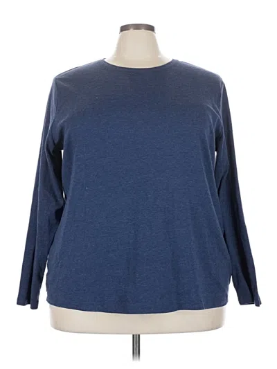 Pre-owned Croft & Barrow 3/4 Sleeve T-shirt In Blue