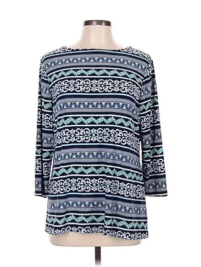 Pre-owned Croft & Barrow 3/4 Sleeve T-shirt In Blue