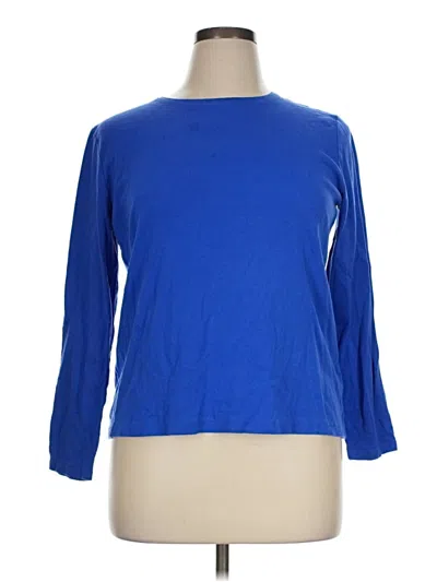 Pre-owned Croft & Barrow 3/4 Sleeve T-shirt In Blue