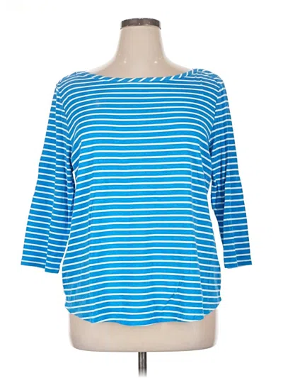 Pre-owned Croft & Barrow 3/4 Sleeve T-shirt In Blue