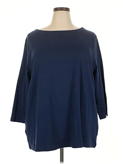 Pre-owned Croft & Barrow 3/4 Sleeve T-shirt In Blue