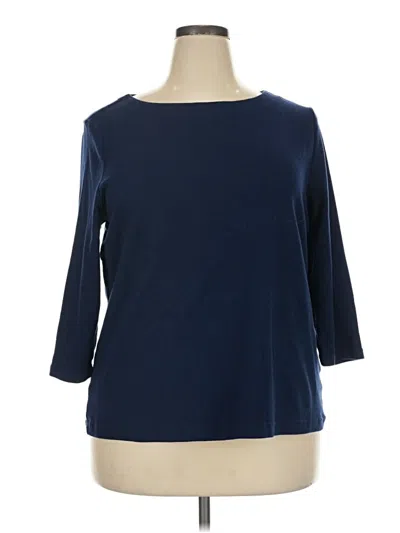 Pre-owned Croft & Barrow 3/4 Sleeve T-shirt In Blue