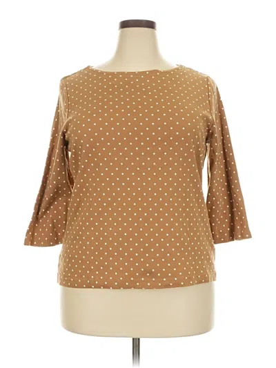 Pre-owned Croft & Barrow 3/4 Sleeve T-shirt In Brown