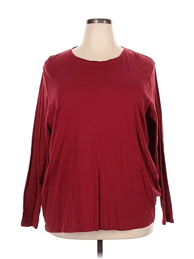 Pre-owned Croft & Barrow 3/4 Sleeve T-shirt In Burgundy