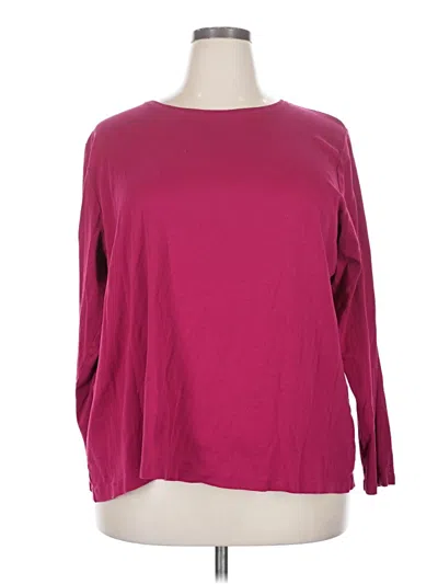 Pre-owned Croft & Barrow 3/4 Sleeve T-shirt In Burgundy