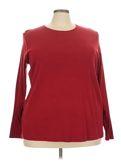 Pre-owned Croft & Barrow 3/4 Sleeve T-shirt In Burgundy
