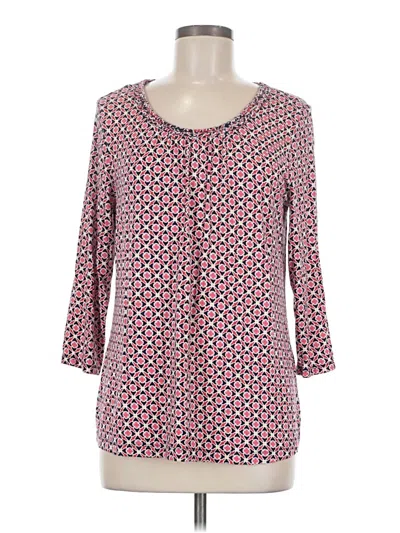 Pre-owned Croft & Barrow 3/4 Sleeve T-shirt In Burgundy