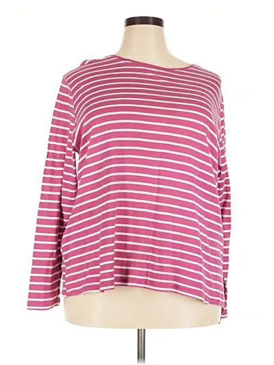 Pre-owned Croft & Barrow 3/4 Sleeve T-shirt In Burgundy