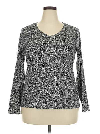 Pre-owned Croft & Barrow 3/4 Sleeve T-shirt In Gray