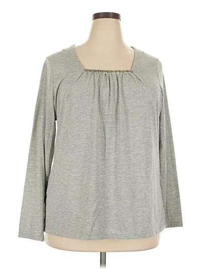 Pre-owned Croft & Barrow 3/4 Sleeve T-shirt In Gray