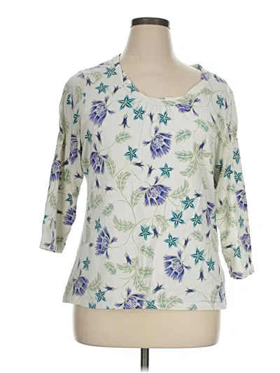 Pre-owned Croft & Barrow 3/4 Sleeve T-shirt In Ivory