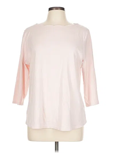 Pre-owned Croft & Barrow 3/4 Sleeve T-shirt In Pink