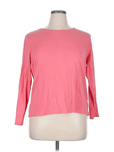 Pre-owned Croft & Barrow 3/4 Sleeve T-shirt In Pink