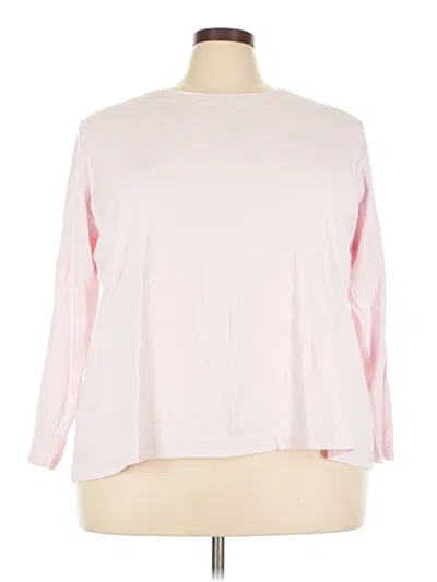 Pre-owned Croft & Barrow 3/4 Sleeve T-shirt In Pink