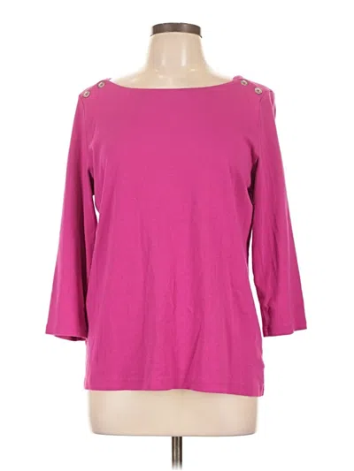 Pre-owned Croft & Barrow 3/4 Sleeve T-shirt In Pink