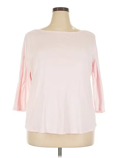 Pre-owned Croft & Barrow 3/4 Sleeve T-shirt In Pink