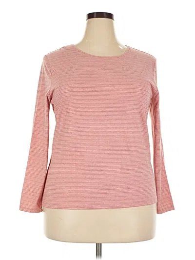 Pre-owned Croft & Barrow 3/4 Sleeve T-shirt In Pink