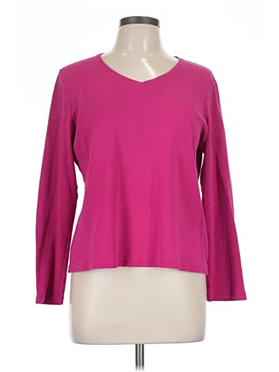 Pre-owned Croft & Barrow 3/4 Sleeve T-shirt In Pink