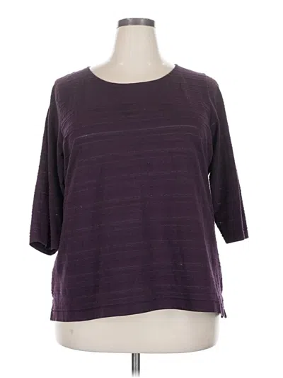Pre-owned Croft & Barrow 3/4 Sleeve T-shirt In Purple