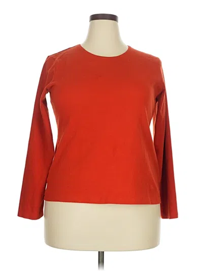 Pre-owned Croft & Barrow 3/4 Sleeve T-shirt In Red