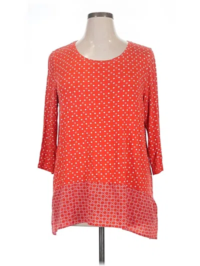 Pre-owned Croft & Barrow 3/4 Sleeve T-shirt In Red