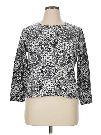 Pre-owned Croft & Barrow 3/4 Sleeve T-shirt In Silver