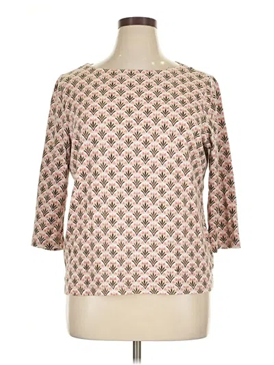 Pre-owned Croft & Barrow 3/4 Sleeve T-shirt In Tan