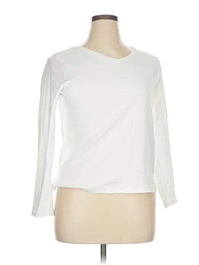 Pre-owned Croft & Barrow 3/4 Sleeve T-shirt In White