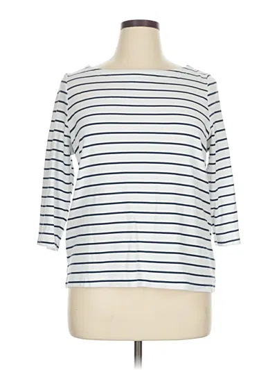 Pre-owned Croft & Barrow 3/4 Sleeve T-shirt In White